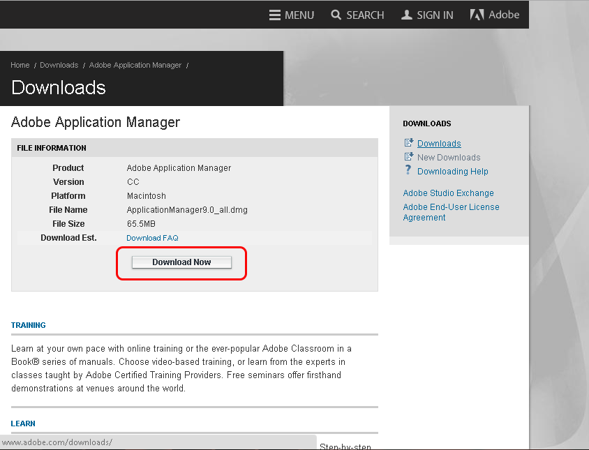 adobe application manager install