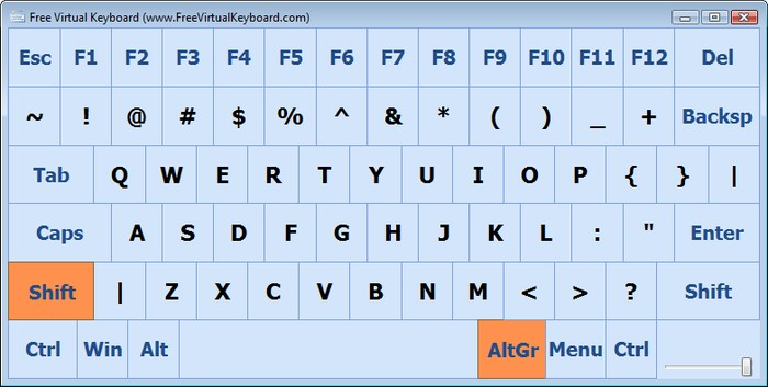 Экранная клавиатура Free Virtual Keyboard.