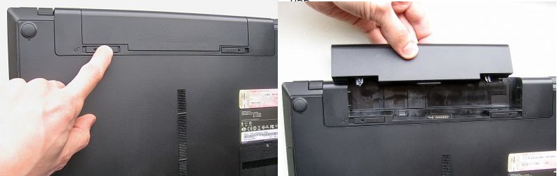 №1. Снятие аккумулятора ноутбука