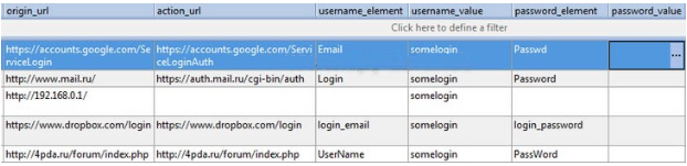 Рис.9 – таблица базы данных с логинами и паролями пользователя