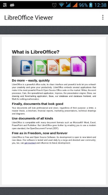 Рис. 14 - просмотр текстового документа в приложении LibreOffice