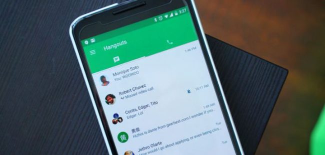Google Hangouts - список контактов