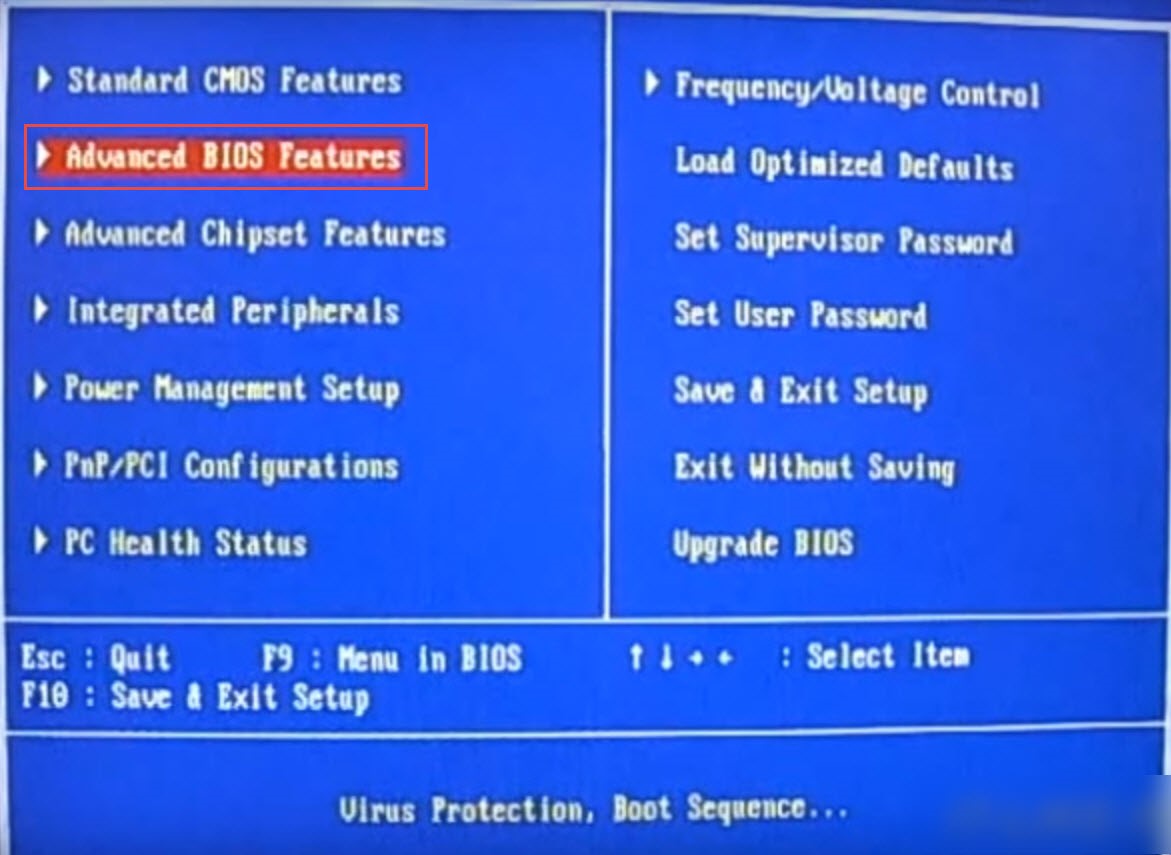 <Рис. 3 Advanced BIOS >