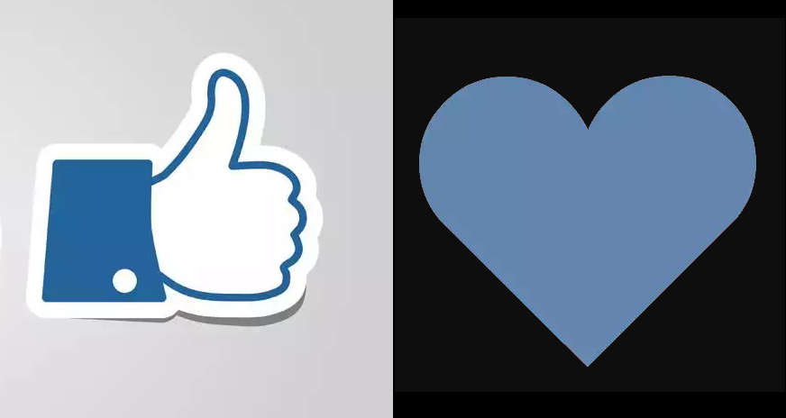 Рис. 1. Традиционное обозначение лайка и «сердечко» соцсети ВКонтакте.