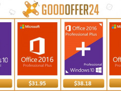 Windows Pro $13.90, Office 2016 Pro $31.95, Office 2019 Plus $70.35