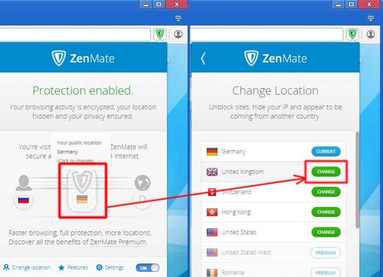 Protection enabled. ZENMATE. ZENMATE 5. ZENMATE no locations for the moment. Enable Protection.