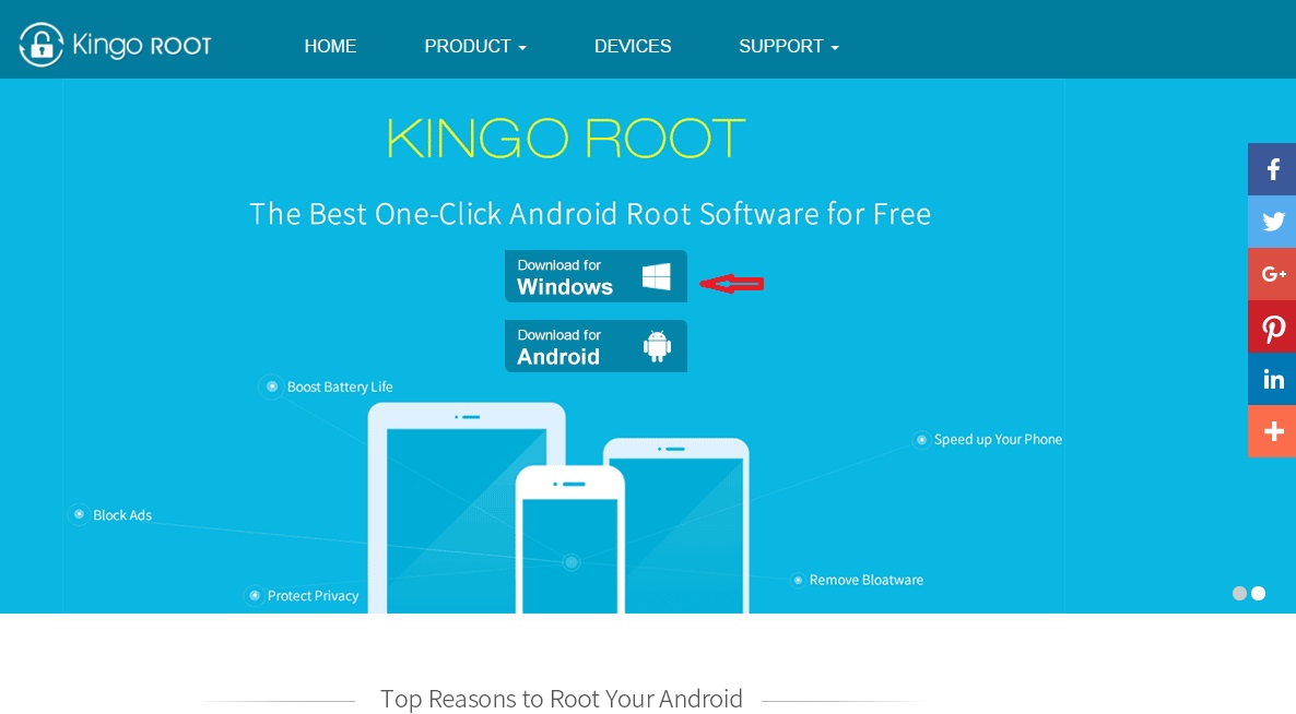 Скачивание программы Kingo root