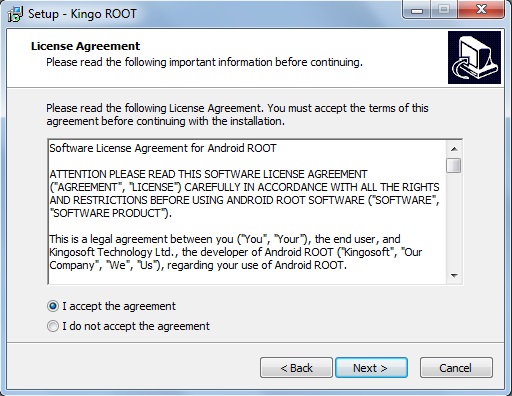 “I accept the agreement”
