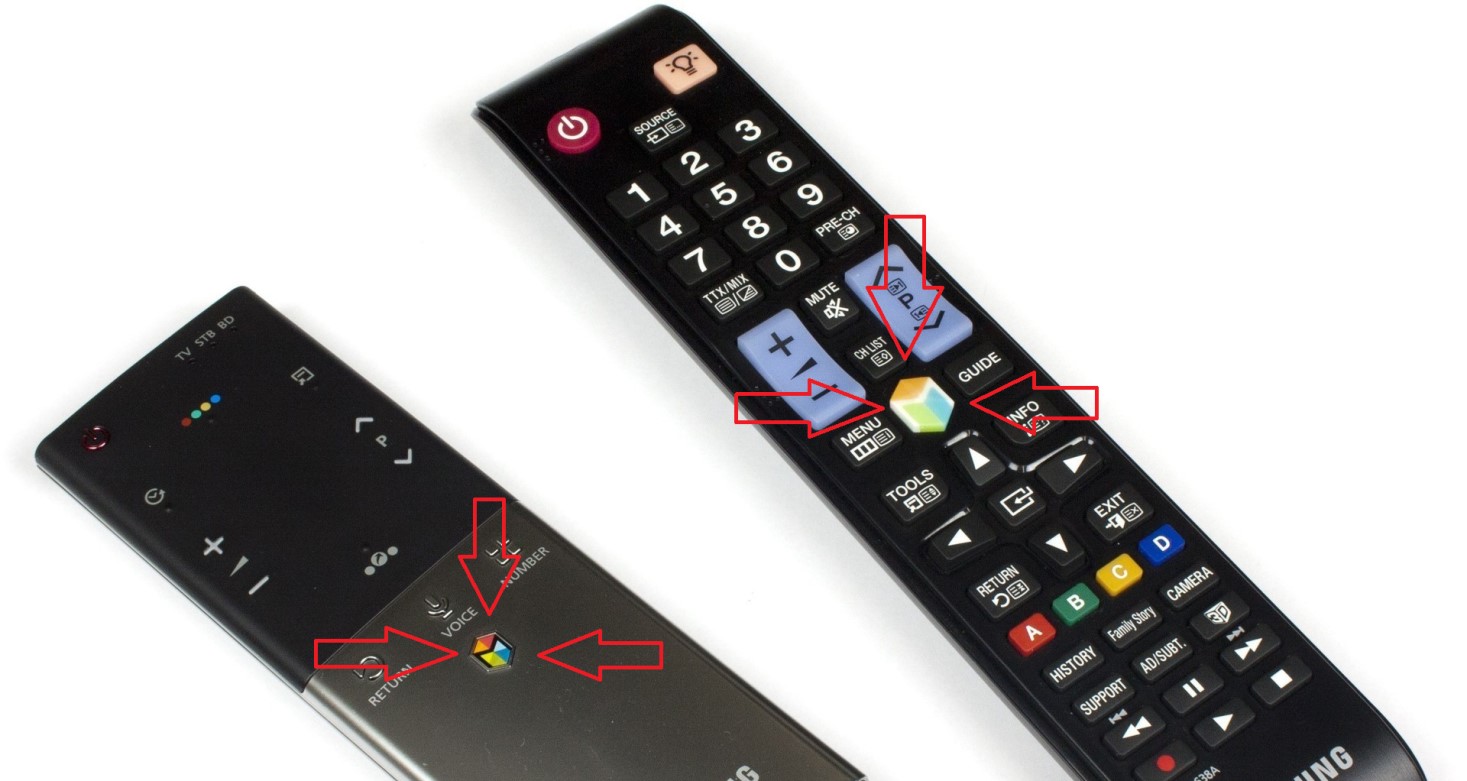 Кнопка Смарт ТВ на пультах от телевизоров Самсунг