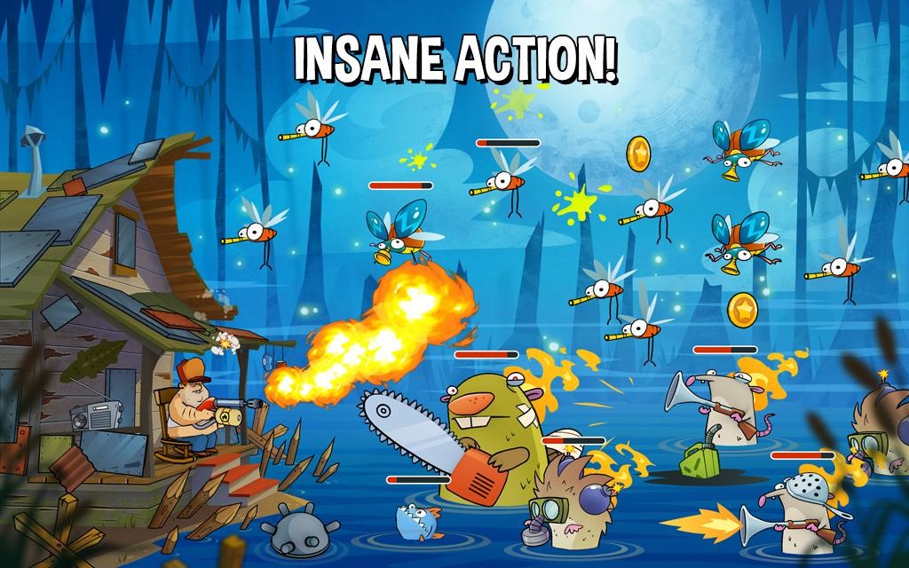 Скриншот игрового процесса Swamp Attack
