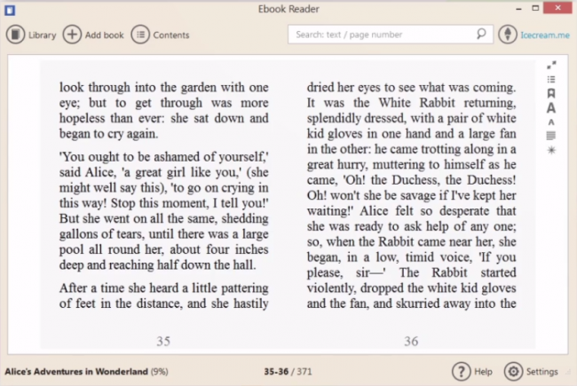 Рис. 3 – режим чтения книги в Ebook Reader (для Windows)