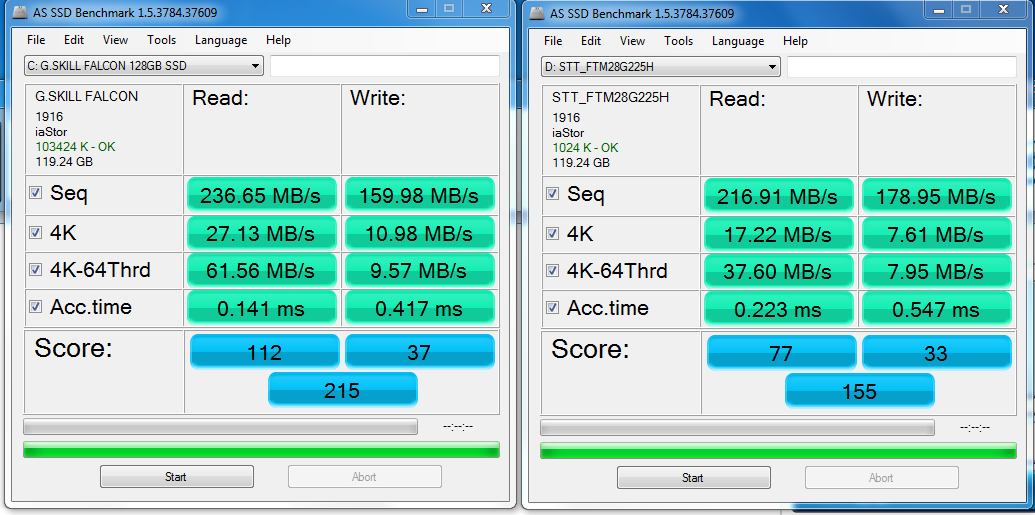 Рис.9. Использование приложения AS SSD для проверки и оптимизации накопителя Samsung