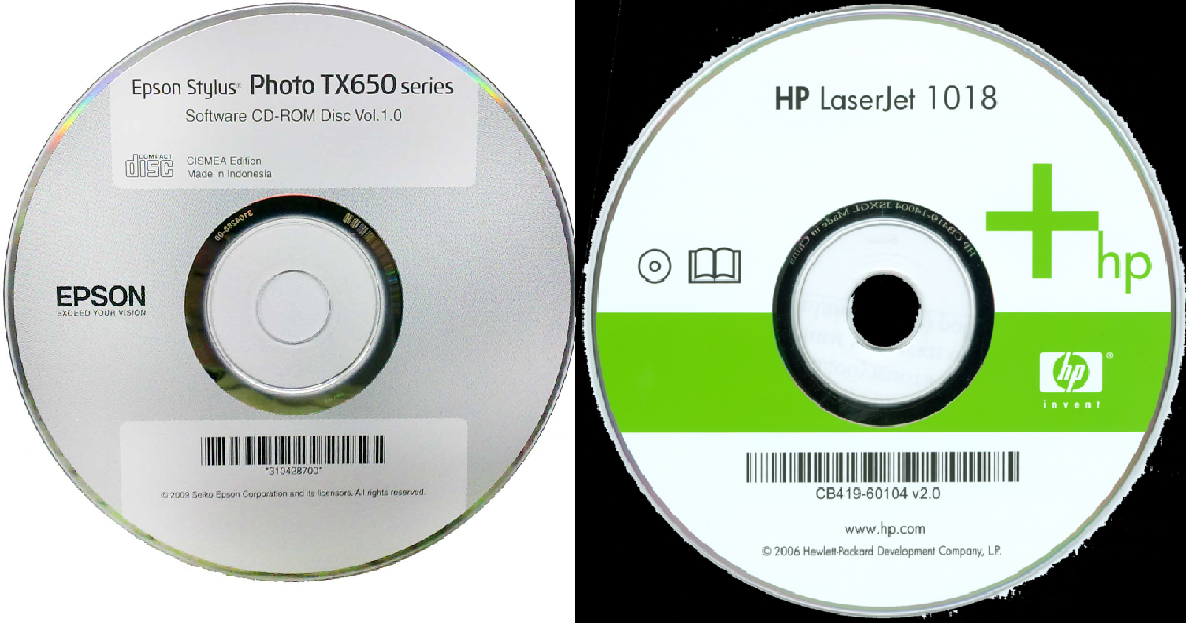 Рис.8. Диски с набором управляющих программ для принтера Epson и HP. 