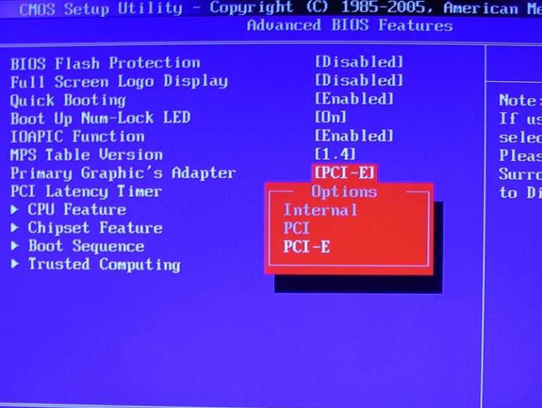 Как настроить видеокарту в биосе