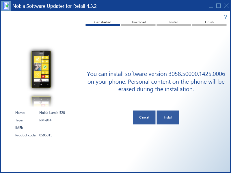Рис.14 – главное окно Recovery для Windows Phone