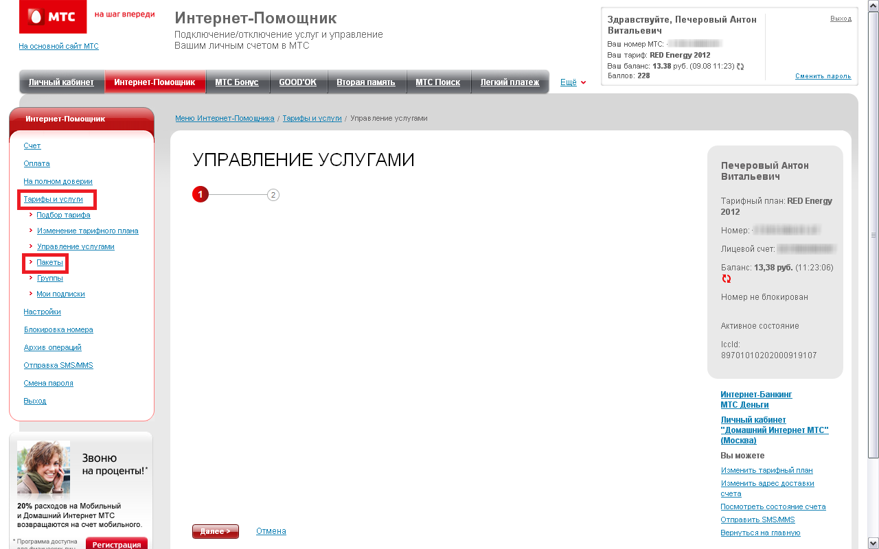 Рис. 3. Интернет-помощник для абонентов из Украины