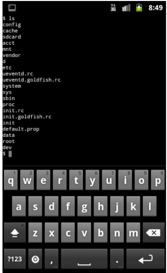 Рис.5 – главное окно Android Terminal Emulator