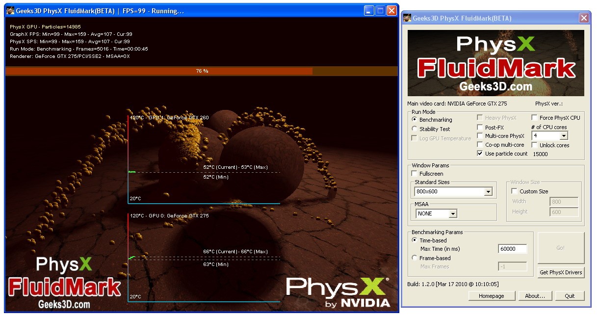 Рис. 10 – Моделирование физических эффектов в PhysX FluidMark